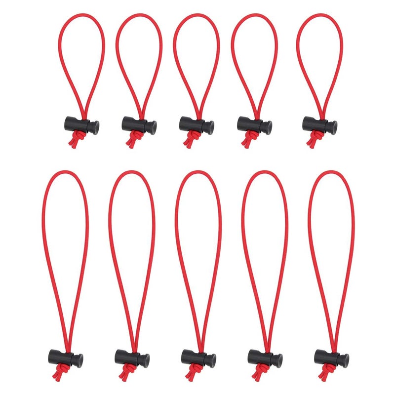 Foto&Tech Multipurpose Extra Thick Elastic Cable Tie and Organizer, Adjustable Cable Strap Toggle Tie, Reusable Tangle Tamer, Cable Management for Cord and Cable (5x 16CM+5x 25CM, Red) - Image 1
